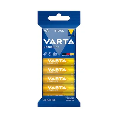 Varta Batterien LONGLIFE Mignon LR06 AA - 1,5V, 8 Stück, zuverlässige Energie für Audio-Geräte und mehr