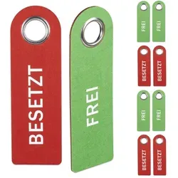 Relaxdays Türschild Besetzt Frei 10er Set Weiß,Grün,Rot