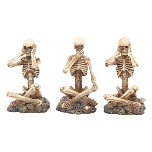 Nemesis Now AL50292 Figur See No, Hear No, Speak No Skelett, Elfenbeinfarben