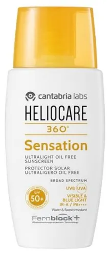 Heliocare Sonnenschutzcreme 360º Sensation SPF50+ 50 ml - Sonnencreme für optimale Hautpflege und Bräunung, wasserfest und nicht komedogen. Ideal für alle Hauttypen, schützt effektiv vor UV-Strahlen.