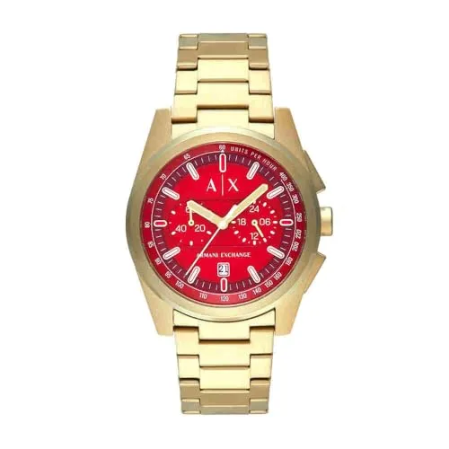 Armani Exchange Chronograph AX2863 Edelstahl - Elegante Armbanduhr für Herren aus Edelstahl, mit goldfarbenem Chronographen-Design, perfekt für stilbewusste Männer.