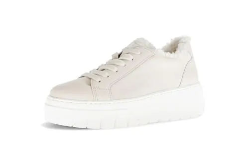 Gabor Damen Low-Top Sneaker, Frauen Halbschuhe,Best Fitting,Warmfutter,schnürer,straßenschuhe,Strassenschuhe,Panna (DBS: Webl.),37.5 EU / 4.5 UK