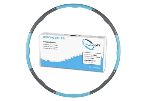 Schwungfit Hula-Hoop-Reifen 1,2 Kg Wellendesign mit 100cm Durchmesser (Hula Hoop Fitness Reifen für Erwachsene und Kinder), mit Schaumstoff Polster & Massagefunktion