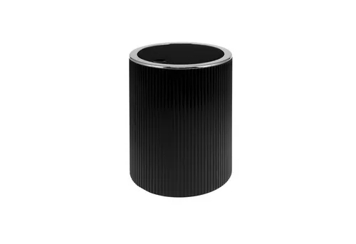 bremermann Kosmetikeimer GAVELLO mit Schwingdeckel - Stylischer Kosmetikeimer in Schwarz mit Rillendekor, ideal für das Bad oder das Schlafzimmer. Praktischer Schwingdeckel sorgt für sauberen Look und einfache Handhabung.