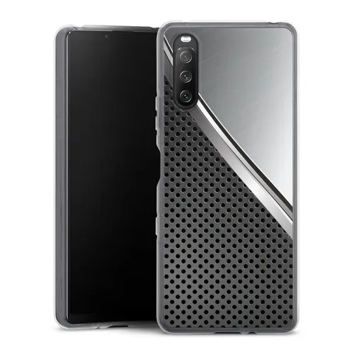 Handyhülle für Sony Xperia 10 III Carbon Metall Stahl