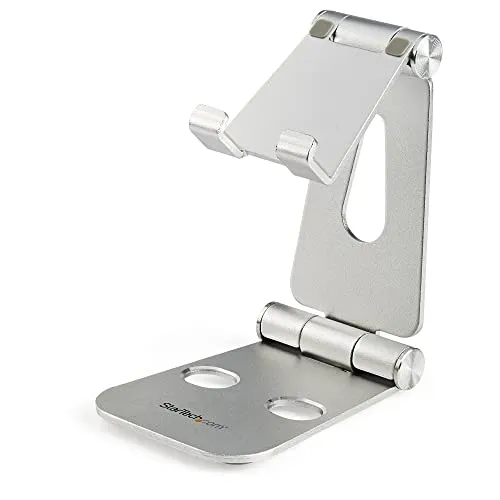 StarTech.com Universal Smartphone und Tablet Stand - Multi Angle - Faltbar - Faltbarer Schreibtischständer für Smartphones und Tablets bis 13 Zoll, verstellbar und ergonomisch für optimalen Komfort, ideal für den Einsatz zu Hause oder im Büro.