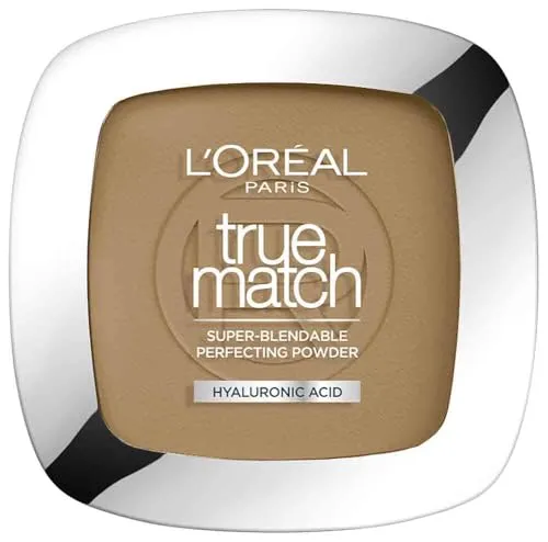 L'Oréal Paris Puder Make up, Mattierendes Kompaktpuder mit LSF 8, Inkl. Spiegel und Schwamm, True Match Puder, Nr. 8.W, 9 g