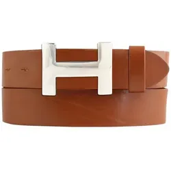 BELTINGER Designer Gürtel HENRY aus Vollrindleder 4 cm | Eleganter Unisex Ledergürtel in Tabac mit glänzender Gürtelschnalle