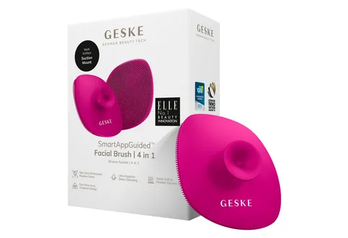 GESKE German Beauty Tech Elektrische Gesichtsreinigungsbürste SmartAppGuided™ Facial Brush 4 in 1, Packung, 1-tlg., inkl. kostenloser APP (SmartAppGuided Device), Mit der GESKE App erhältst Du deine personalisierte Hautpflegeroutine.