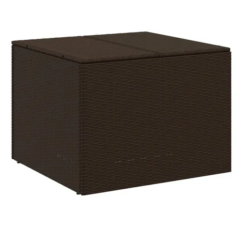 furnicato Gartentruhe Braun aus PE-Rattan, 80x132x75 cm