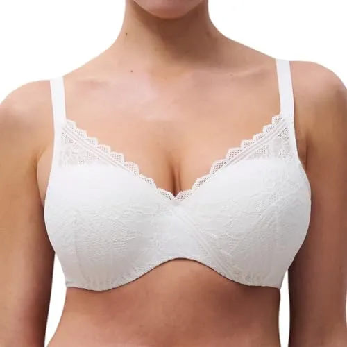 Chantelle Floral Touch Schalen-BH 90D Milk - Funktionsunterwäsche mit nahtlosen Abschlüssen für keinen Abdruck unter der Kleidung und verstellbaren Trägern für optimalen Tragekomfort.