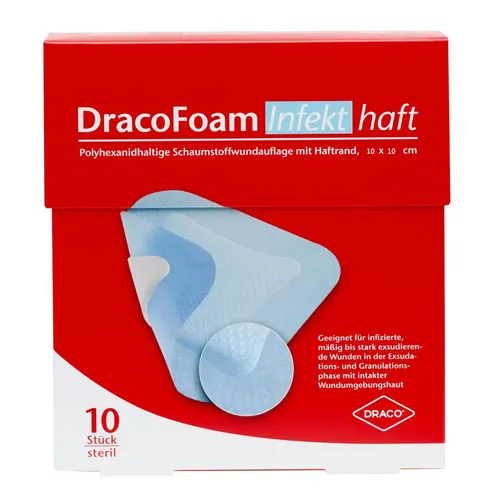 Dracofoam Infekt haft Schaumst. 12,5x12,5cm Verband, 10 St
