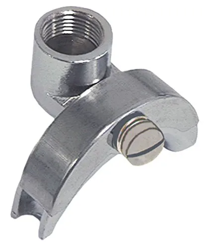 Gastroteileshop Siebträgerauslauf für Espressomaschine, gebogen, einstellbar, 45mm, 3/8', Höhe 40mm, 2 Tassen, Silber