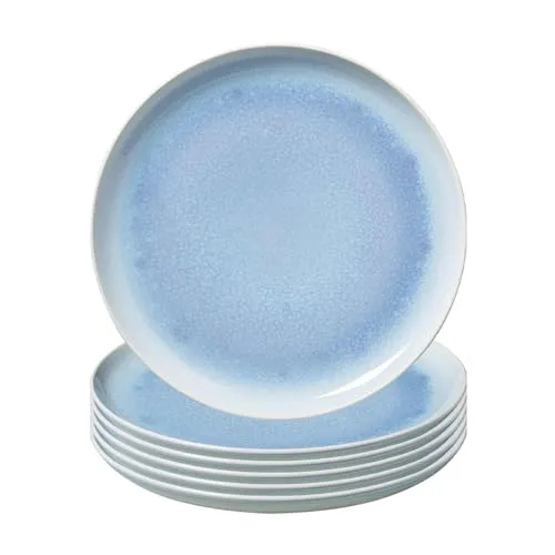 Villeroy & Boch Crafted Blueberry Speiseteller 6er Set, 26 cm - Speiseteller aus Premium Porzellan mit einzigartiger Reaktivglasur, ideal für stilvolle Anlässe und kreative Tischgestaltungen.