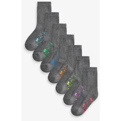 Next Kurzsocken 7er-Set Gepolsterte Socken mit Baumwolle (1-Paar) grau 26,5-30,5