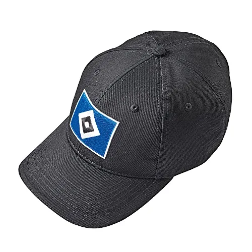 HSV Cap Raute schwarz - Hamburger SV Fanartikel - Fußball-Fanshop: Stylische Kappe mit gesticktem HSV Logo, perfekt für jeden Fan des Hamburger SV in Einheitsgröße und aus 100% Baumwolle.