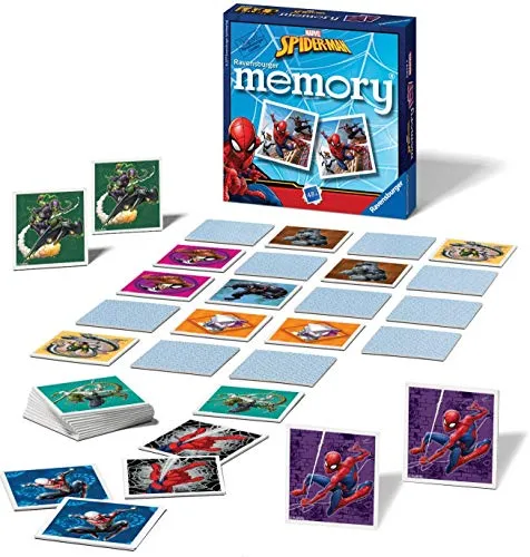 Ravensburger Marvel Spiderman Mini Memory Game - Matching Picture Snap Pairs Gam