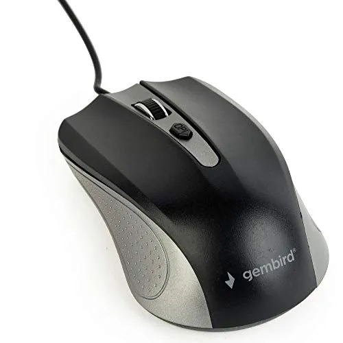 MOUSE USB OPTICAL GREY/BLACK/MUS-4B-01-GB GEMBIRD, 3 Stück