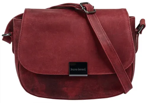 Umhängetasche BRUNO BANANI, Damen, rot aus echtem Leder - Handtaschen aus hochwertigem, echtem Leder mit elegantem matten Finish. Ideal für jede Gelegenheit - leger oder schick. Verstellbarer Schultergurt für individuellen Tragekomfort.