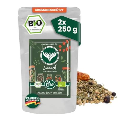 Azafran BIO Einmachgewürz mit Chili 500g | Pikante Gewürzmischung zum Einlegen von Gurken & Gemüse