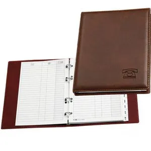 Veloflex Telefonbuch Exquisit 5158760 A5 - Elegantes Adressbuch im A5-Format mit 4-Ringmechanik und 12-teiligem Register A-Z. Hochwertiger Kunstledereinband in braun, ideal für stilvolle Organisation.