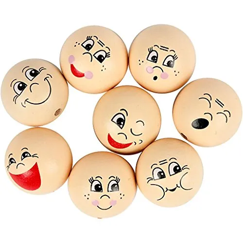 Creativ 57095 Kopf, D: 30 mm, Holz, 16 Stück