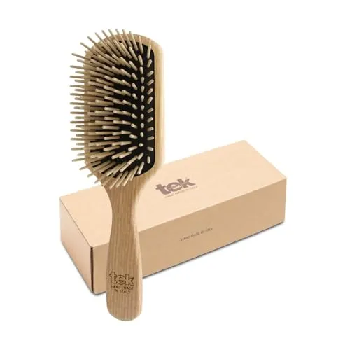 TEK Rechteckige Eschenholzbürste für langes Haar