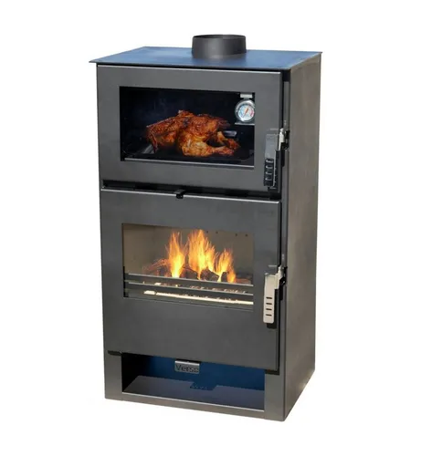 Verso Kaminofen Backfach F - 9 kW Holzofen mit Energieeffizienz A+ - Kaminöfen mit Backfach, ideal für gemütliche Abende und effiziente Heizung. Nennwärmeleistung von 9 kW, hoher Wirkungsgrad von 81,20 % für optimale Wärme.
