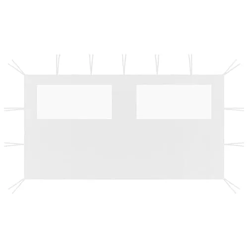 vidaXL Pavillon Seitenwand mit Fenstern 4x2m - Pavillon-Seitenwand für Partyzelte, robust aus 100% Polyester, mit transparenten PVC-Fenstern für Licht und Mückenschutz. Ideal für Gartenfeste.