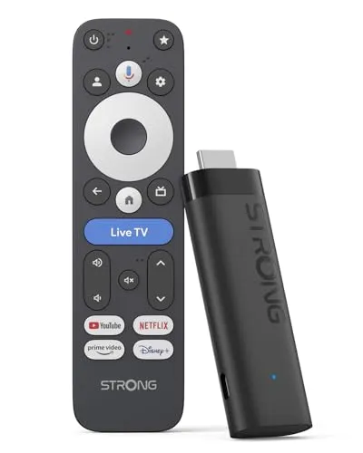 STRONG LEAP-NOVA-X Streaming TV Stick 4K, Android 14, 32GB Speicher | Dolby Vision & Audio, HDR10+, Wi-Fi 6, HDMI 2.1, Sprachsteuerung und über 5000 Apps