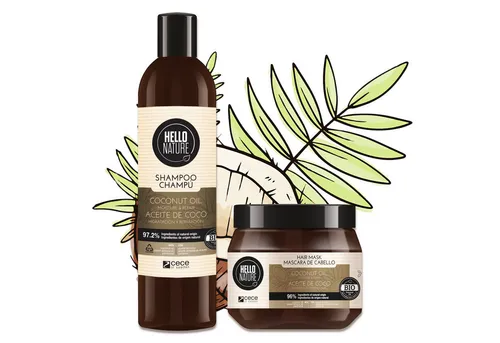 P-Beauty Cosmetic Accessories Haarpflege-Set Haar Shampoo Conditioner Haarmaske Set mit Kokosöl Vegan Hello Nature, Haarpflege, Shampoo, Haarspülung, Haarmaske, Hello Nature