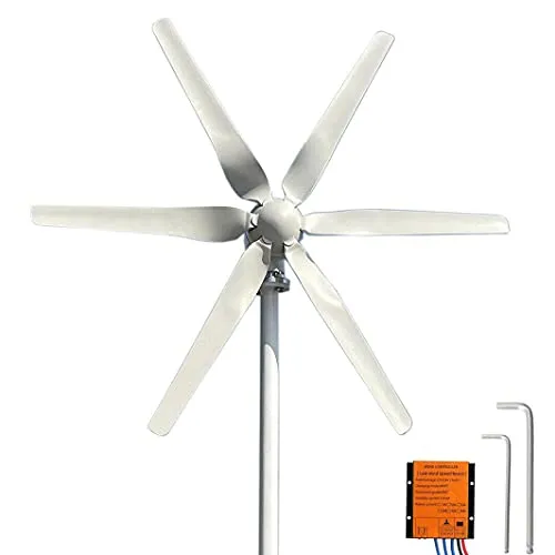 KX-ENERGIE 1000W Windgenerator 12V Windkraftanlage Elektrisch MPPT Controller, 13 m/s Windkraftanlage mit 6 Blatt Laderegler Windkraftgenerator