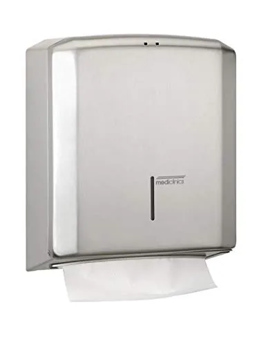 ALLCARE 12922 Edelstahl Handtuchspender - Öffentliche Papierhandtuchhalter für 400-600 C- oder Z-Falz Handtücher, mit schnellem Zugriff und hochwertigem Edelstahl-Design für eine elegante Toilettenausstattung.