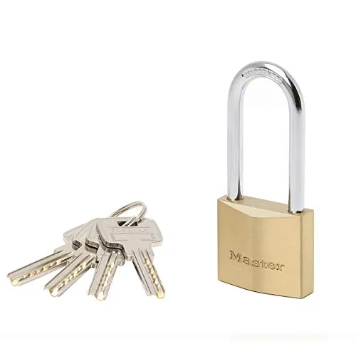 MASTER LOCK 2940EURDLH Vorhängeschloss 40mm Vollmessing Hohe Sicherheit mit Doppelter Verriegelung Hoher Bügel