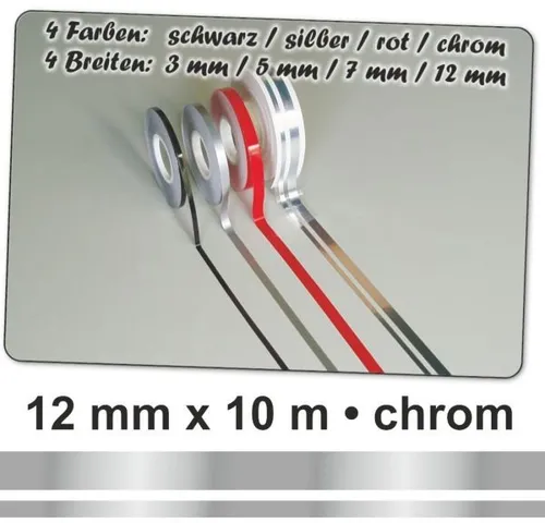 Hermann Schütz Auto Zierstreifen Deco-Stripe chrome - DOPPELSTREIFEN  Aufkleber