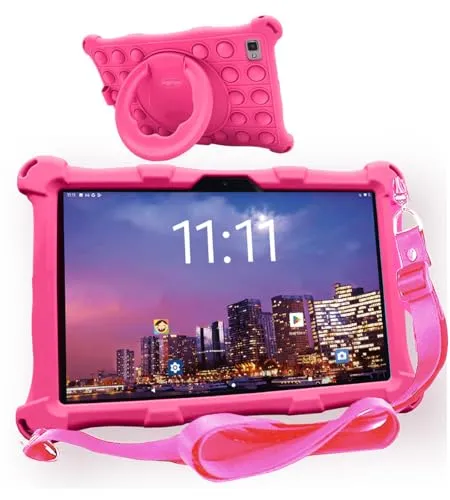 AngelTech Kinder Tablet XL Pro II – Android 16 – 10 Zoll HD – 6 + 3 GB RAM – 128 + 64 GB ROM – Octa 8 Core (Rosa)