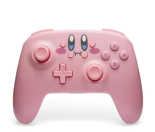 PowerA Kabelloser Controller für Nintendo Switch - Vollstopf-Kirby, Rosa - Nintendo Switch (OLED-Modell, Lite) - Bluetooth, Gamepad, Bewegungssteuerung, offiziell lizenziert