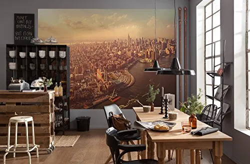 Fototapete Papier 4-987 VOL 15 New York Manhattan - Faszinierende 4-teilige Fototapete für kreative Räume, ideal für jedes Zimmer und verwandelt Ihre Wände in einen Blickfang!