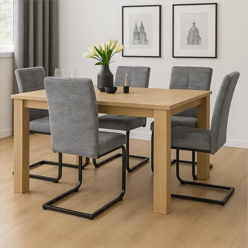 HTI-Living Freischwinger Esszimmerstuhl Kinsey Grau 4er-Set in grau von HTI-Line