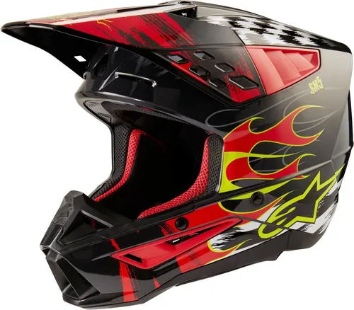 Alpinestars S-M5 Rash Motocross Helm, grau-silber, Größe L - Motorradhelm mit ECE 22-06 Zertifizierung, leicht mit nur 1.350 Gramm und Doppel D-Ring Verschluss für optimalen Sitz und Sicherheit.