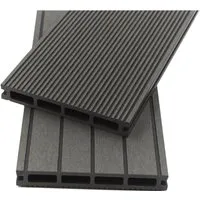 Home Deluxe WPC-Terrassendielen Samana Hellgrau 30 m2 - WPC-Terrassendielen für einen stilvollen Außenbereich, witterungsbeständig, rutschhemmend und splitterfrei – ideal für Poolumrandungen und einfache Verlegung dank Klicksystem.