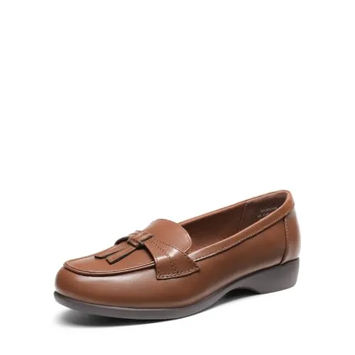 DREAM PAIRS Damen Loafer Bequeme Mokassins Slippers mit Weiche Dicke Sohle Atmungsaktiv,Size 36.5,Braun,SDLS2405W