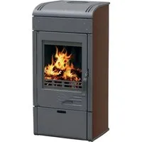 Plamen Kaminofen Vesta braun, 9,00 kW - Hochwertiger Gusskaminofen - Kaminöfen mit 9 kW Nennleistung und 80,6 % Wirkungsgrad. Langlebig, universell einsetzbar und erfüllt alle deutschen Emissionswerte (BIMSCHV Stufe 2). Ideal für ein gemütliches Feuererlebnis in jedem Raum.
