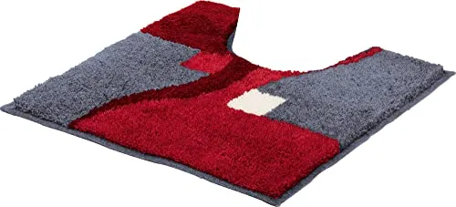 Erwin Müller WC-Umrandung Athen rutschhemmend rot 50x50 cm - Badematten & Badteppiche: Kuscheliger Hochflor mit rutschhemmender Rückseite, perfekt für Fußbodenheizung und sorgt für ein wohltuendes Gefühl beim Betreten.