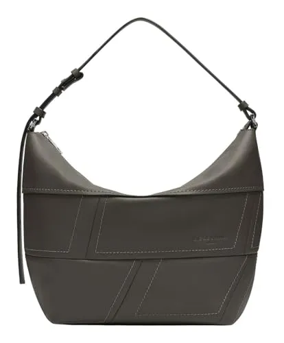 Liebeskind Berlin M EDDA Calf Optic Hobo, Dark Grigio - Umhängetaschen, eleganter Hobo mit Reißverschluss und stilvollem Design in dunklem Grau, perfekt für den Alltag.