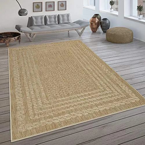 Paco Home In- & Outdoor-Teppich, Flachgewebe Mit Skandi-Muster Und Sisal-Look In Beige, Grösse:120x170 cm