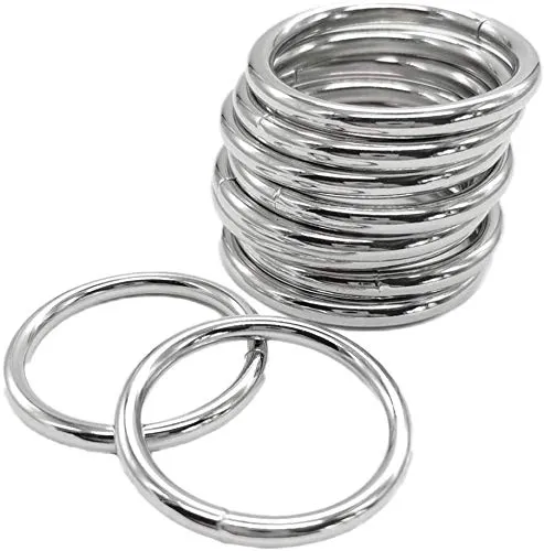 Suo Long Makramee Ring Metall Schnallen O Ring Metall zur 10 Stück 40mm 2 Inch 5mm Dicke Schwere Leistung Herstellung von Traumfängern, Makramee Pflanzenhalter, Taschenriemen, Gürtel, Hundeleine