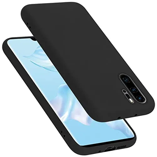 Cadorabo Hülle kompatibel mit Huawei P30 PRO Hülle Silikon Handyhülle für P30 PRO Case aus flüssigem Silikon- Kratzfeste und stoßfeste dünne TPU Schutzhülle - Liquid SCHWARZ
