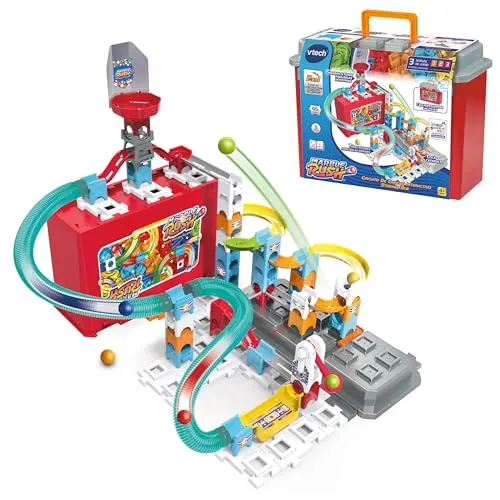 VTech Marble Rush Storage Box - Praktische Aufbewahrungsbox für Marble Rush, die gleichzeitig Teil der Rennstrecke ist. Fördert Ordnung und kreatives Spielen mit 70 Teilen, ideal für spannende Murmel-Abenteuer!