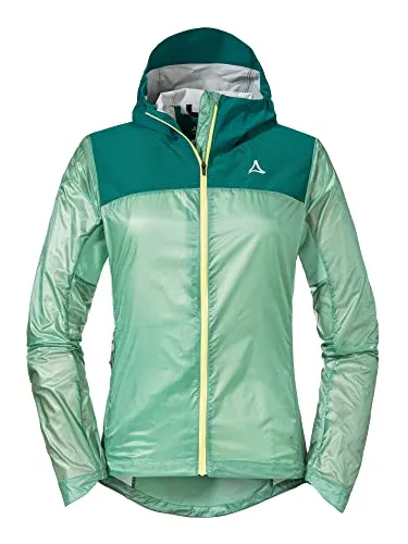 Schöffel Damen Flow Trail Jacke XXL in Grün - Winddichte Mountainbikejacke mit Stretch- und wasserdichten Einsätzen - robust, leicht und ideal für aktive Outdoor-Abenteuer